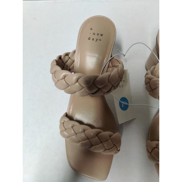 Braided Heels Sandals Women's brown A New Day Tiana Mule Color Beige - Size 7.5 - Picture 5 of 16